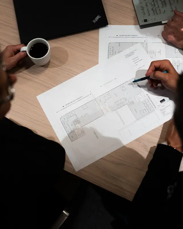Floor plan on the table